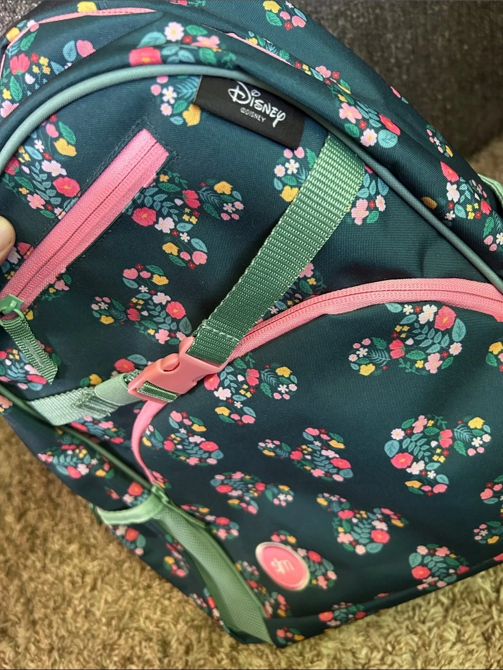 Floral Kids Minnie Mouse Backpack in Teal and Pink by Simple Modern